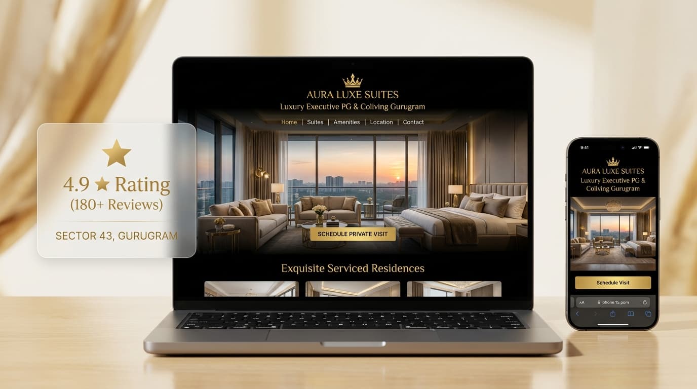 AURA LUXE SUITES — Luxury Executive PG & Serviced Residence - Showcase by NIVORA Tech