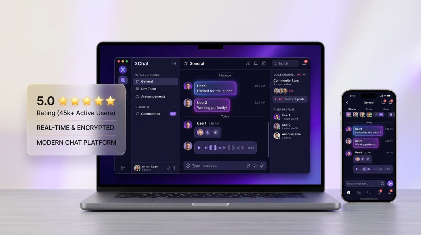 XChat — Real-time Messaging & Community - Showcase by NIVORA Tech
